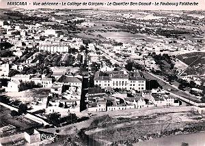 Mascara - Vue aerienne - College Garcons - Quartier Ben Daoud - Faubourg Faidherbe